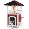 34"H Wooden Cat House