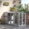 PawHut 3-Story Cat House Feral Cat Shelter, Outdoor Kitten Condo with Raised Floor, Asphalt Roof, Escape Doors, Jumping Platforms, Grey