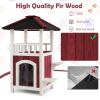 34"H Wooden Cat House