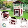 34"H Wooden Cat House