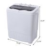 Compact Twin Tub with Built-in Drain Pump XPB35-ZK35 14.3(7.7 6.6)lbs Semi-automatic Gray Cover Washing Machine