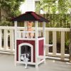 34"H Wooden Cat House