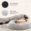 Anti-Slip Round Fluffy Plush Faux Fur Cat Bed,extra large gray