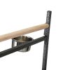 Bird Stand Rack with Solid Wood Perch, Feeding bowls, Waste Tray, Toy Hook and Casters, Black XH