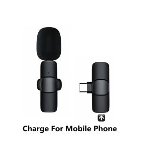 Wireless Lavalier Microphone Portable Audio Video Recording Mini Mic For I Phone Android Long Battery Life Live Broadcast Gaming (Option: For Type C)